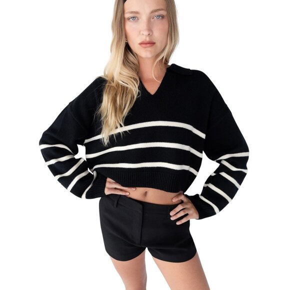 NWOT Oak + Fort Collared Stripe Sweater - Picture 1 of 7
